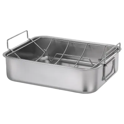 IKEA BAKTIDER (ИКЕА БАКТИДЕР) — Форма для запекания с решёткой, нержавеющая сталь 40x32 см