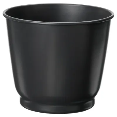 IKEA BROKTRAST (ИКЕА БРОКТРАСТ) — Кашпо для цветов, для дома и улицы/тёмно-серое 9 см