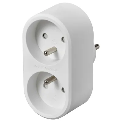 IKEA KOPPLA (ИКЕА КОППЛА) — Адаптер, 2 гнезда, белый