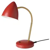 IKEA ISNÅLEN (ИКЕА ИСНОЛЕН) — Лампа настольная светодиодная, красная/цвет латуни — фото 1