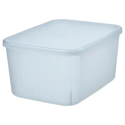 IKEA RYKTA (ИКЕА РИКТА) — Контейнер с крышкой, прозрачный серо-синий 18х24х12 см/3.5 л