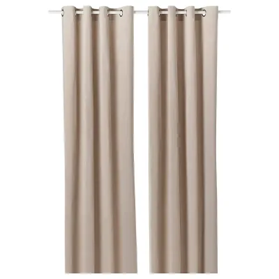 IKEA SANELA (ИКЕА САНЕЛА) — Шторы, 2 шт., светло-бежевый/с люверсами 140x250 см