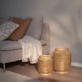 IKEA PÅVEFINK (ИКЕА ПОВЕФИНК) — Фонарь для свечи-столба, бамбук 33 см — фото 2