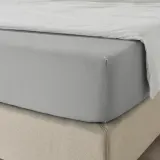 IKEA DVALA (ИКЕА ДВАЛА) — Простыня на резинке, серый 180x200 см — фото 4