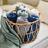 IKEA DVALA (ИКЕА ДВАЛА) — Простыня на резинке, серый 180x200 см — фото 5