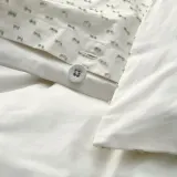 IKEA BANDKNIPPE (ИКЕА БАНДКНИППЕ) — Пододеяльник и наволочка, белый/зелёный 150x200/50x60 см — фото 4