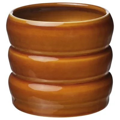 IKEA HASSELBUKETT (ИКЕА ХАССЕЛБУКЕТТ) — Кашпо — для дома/улицы, коричнево-жёлтое, 12 см