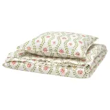IKEA FYRISVIDE (ИКЕА ФИРИСВИДЕ) — Пододеяльник и наволочка, белый/цветочный узор 150х200/50х60 см — фото 1