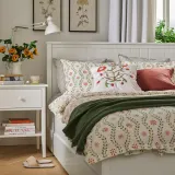 IKEA FYRISVIDE (ИКЕА ФИРИСВИДЕ) — Пододеяльник и наволочка, белый/цветочный узор 150х200/50х60 см — фото 3