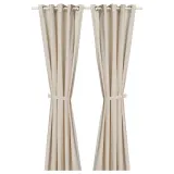 IKEA LENDA (ИКЕА ЛЕНДА) — Гардина, 2 шт., кремовая/с петлями 140х260 см — фото 1