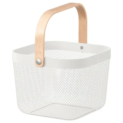 IKEA RISATORP (ИКЕА РИСАТОРП) — Корзина, белая 25x26x18 см