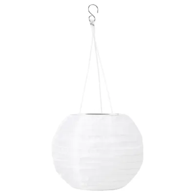 IKEA SOLVINDEN (ИКЕА СОЛВИНДЕН) — Светильник подвесной, на солнечной батарее белый 22 см
