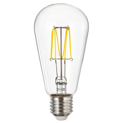 IKEA LUNNOM (ИКЕА ЛУННОМ) — Лампа светодиодная E27 150 люмен, в форме капли прозрачная