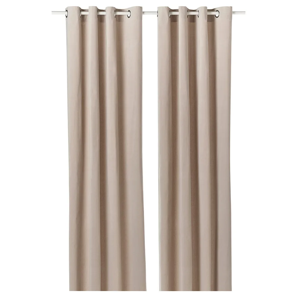 IKEA SANELA (ИКЕА САНЕЛА) — Штора, 2 шт., светло-бежевый/на люверсах 140x260 см