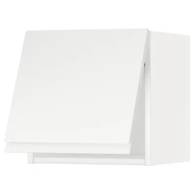 IKEA METOD (ИКЕА МЕТОД) — Шкаф навесной горизонтальный, белый/Воксторп матовый белый 40x40 см