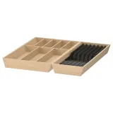 IKEA UPPDATERA (ИКЕА УППДАТЕРА) — Лоток для столовых приборов с отделением для ножей, светлый бамбук 52x50 см — фото 1