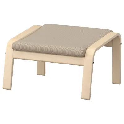 IKEA POÄNG  (ИКЕА ПОЭНГ)  -  Табурет для ног - берёзовый шпон/Келинге бежевый