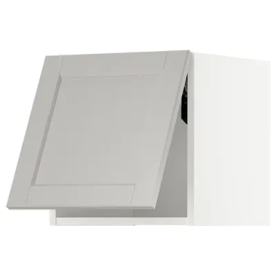 IKEA METOD (ИКЕА МЕТОД) — Шкаф навесной горизонтальный, белый/Лерхюттан светло-серый 40x40 см