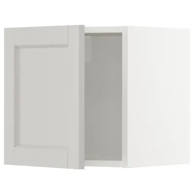 IKEA METOD (ИКЕА МЕТОД) — Шкаф навесной, белый/Лерхюттан, светло-серый 40x40 см