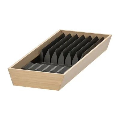 IKEA UPPDATERA (ИКЕА УППДАТЕРА) — Лоток с вкладышем для ножей, светлый бамбук/антрацит 20x50 см