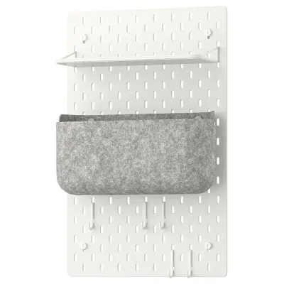 IKEA SKÅDIS (ИКЕА СКОДИС) — Комбинация перфорированных панелей, серый/белый