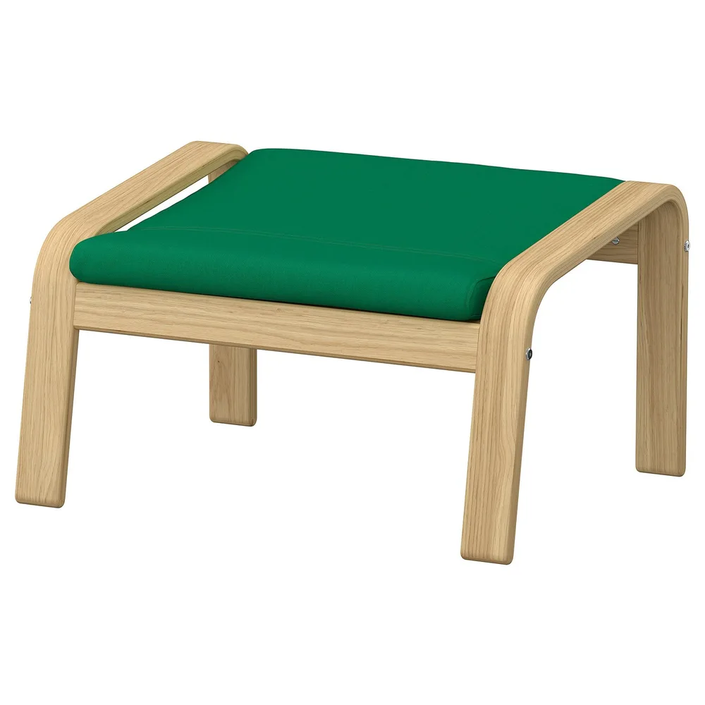 IKEA POÄNG (ИКЕА ПОЭНГ) - Подставка для ног - дуб/Vissle тёмно-зелёный
