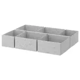 IKEA KOMPLEMENT (ИКЕА КОМПЛИМЕНТ) — Комплект коробок, 6 шт, светло-серый 65x54 см — фото 1