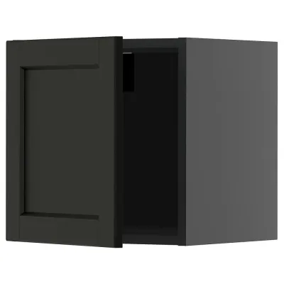 IKEA METOD (ИКЕА МЕТОД) — Шкаф навесной, чёрно-серый/Лерхюттан чёрная морилка 40x40 см
