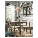 IKEA DYKARKLOCKA (ИКЕА ДЙКАРКЛОСКА) — / HAVSDJUP Лампа подвесная, дубовый шпон, окрашенный в белый/чёрный, 40 см — фото 2