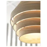 IKEA DYKARKLOCKA (ИКЕА ДЙКАРКЛОСКА) — / HAVSDJUP Лампа подвесная, дубовый шпон, окрашенный в белый/чёрный, 40 см — фото 3