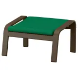 IKEA POÄNG (ИКЕА ПОЭНГ) - Подставка для ног - орех/Виссле глубокий зелёный — фото 1