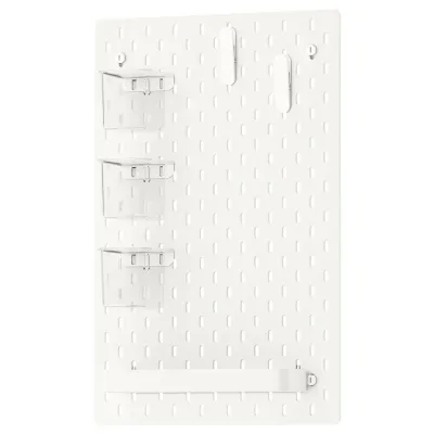 IKEA SKÅDIS (ИКЕА СКОДИС) — Перфорированная панель комбинация, белая