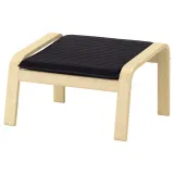 IKEA POÄNG (ИКЕА ПОЭНГ) - Табурет для ног - берёзовый шпон/Книса чёрный — фото 1