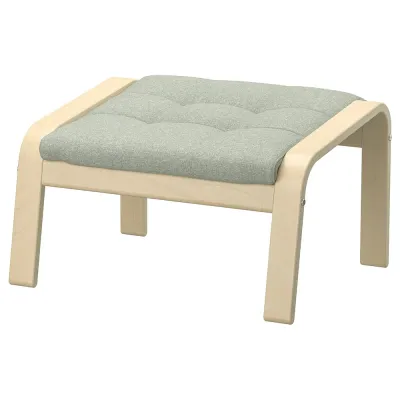 IKEA POÄNG  (ИКЕА ПОЭНГ)  -  Подставка для ног - берёзовый шпон/Гуннаред светло-зелёный