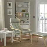 IKEA POÄNG (ИКЕА ПОЭНГ) - Подставка для ног - берёзовый шпон/Гуннаред светло-зелёный — фото 2