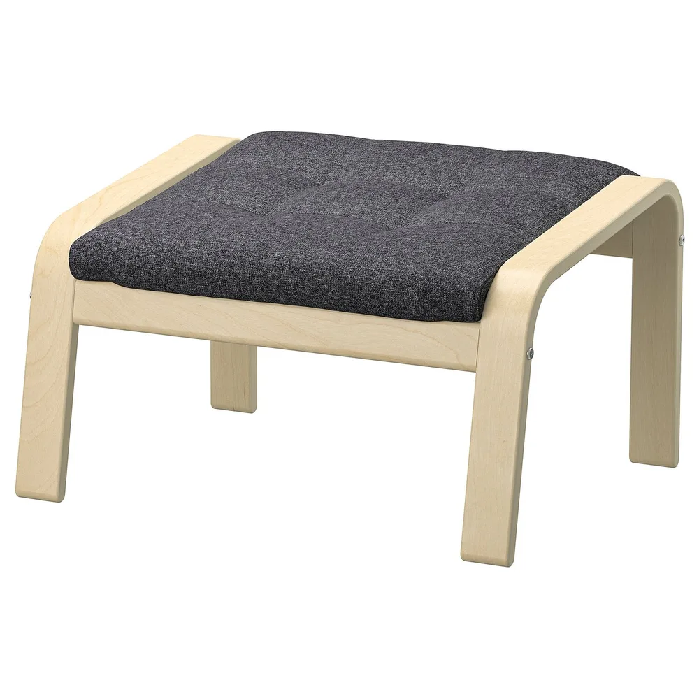 IKEA POÄNG (ИКЕА ПОЭНГ) - Подставка для ног - берёзовый шпон/Гуннаред тёмно-серый