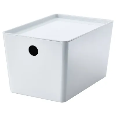 IKEA KUGGIS (ИКЕА КУГГИС) — Контейнер с крышкой, белый 18x26x15 см