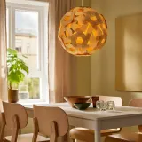 IKEA ÖDLEBLAD (ИКЕА ЁДЛЕБЛАД) — / SUNNEBY Лампа подвесная, берёзовый шпон/белый 48 см — фото 3