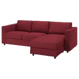 IKEA VIMLE (ИКЕА ВИМЛЕ) — Чехол на 3-местный диван, с шезлонгом/Lejde красно-коричневый — фото 2