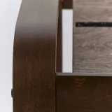 IKEA POÄNG (ИКЕА ПОЭНГ) - Пуф для ног - орех/Гуннаред светло-зелёный — фото 3