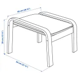 IKEA POÄNG (ИКЕА ПОЭНГ) - Пуф для ног - орех/Книса чёрный — фото 4