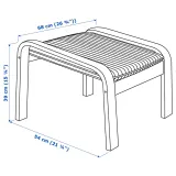 IKEA POÄNG (ИКЕА ПОЭНГ) - Пуф для ног - тёмно-зелёный/Книса чёрный — фото 4