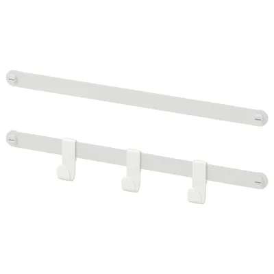 IKEA HJÄLPA (ИКЕА ХЙЭЛПА) — 2 штанги для подвешивания и 3 крючка, белый 40 см