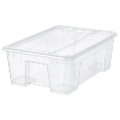 IKEA SAMLA (ИКЕА САМЛА) — Контейнер с крышкой, прозрачный 39x28x14 см/11 л