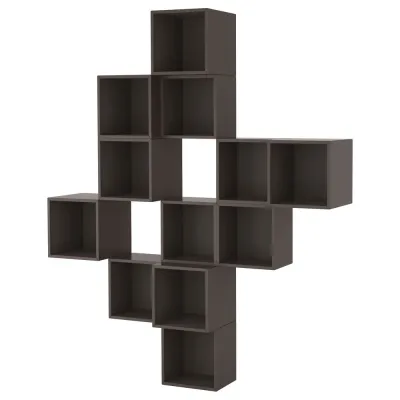 IKEA EKET (ИКЕА ЕКЕТ) — Комбинация настенных шкафов, тёмно-серый 175x35x210 см