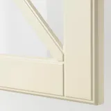 IKEA METOD (ИКЕА МЕТОД) — Шкаф навесной горизонтальный со стеклянной дверцей, белый/Bodbyn кремовый 40x40 см — фото 2