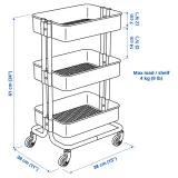 IKEA RÅSKOG (ИКЕА РОСКОГ) — / NORRÅVA Тележка с крышкой, белый 28x38x61 см — фото 5