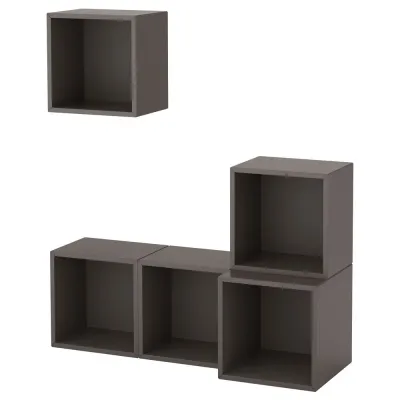 IKEA EKET (ИКЕА ЕКЕТ) — Комбинация настенных шкафов, тёмно-серый 105x35x120 см