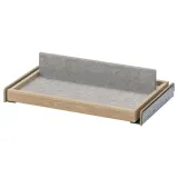 IKEA KOMPLEMENT (ИКЕА КОМПЛИМЕНТ) — Выдвижной лоток с вкладышем для обуви, имитация беленого дуба/светло-серый 50x35 см — фото 1