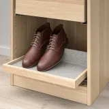IKEA KOMPLEMENT (ИКЕА КОМПЛИМЕНТ) — Выдвижной лоток с вкладышем для обуви, имитация беленого дуба/светло-серый 50x35 см — фото 2